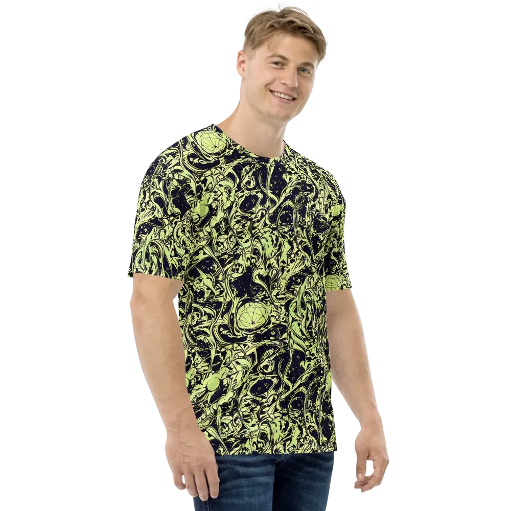 Chartreuse Chaos on Men's Crew Neck T-Shirt — Right