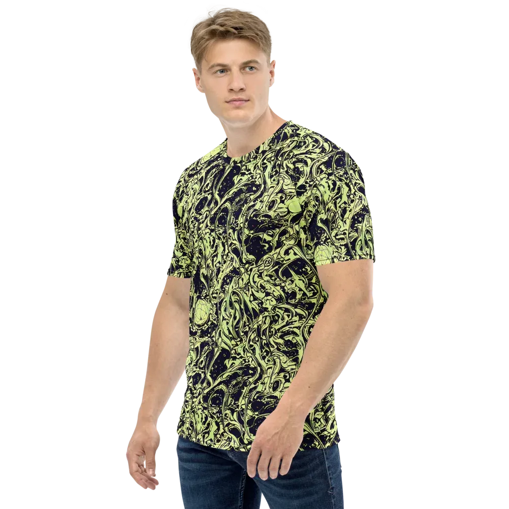 Chartreuse Chaos on Men's Crew Neck T-Shirt — Left