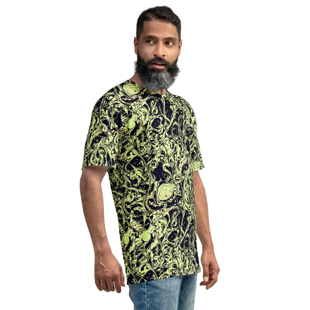Chartreuse Chaos on Men's Crew Neck T-Shirt — Right