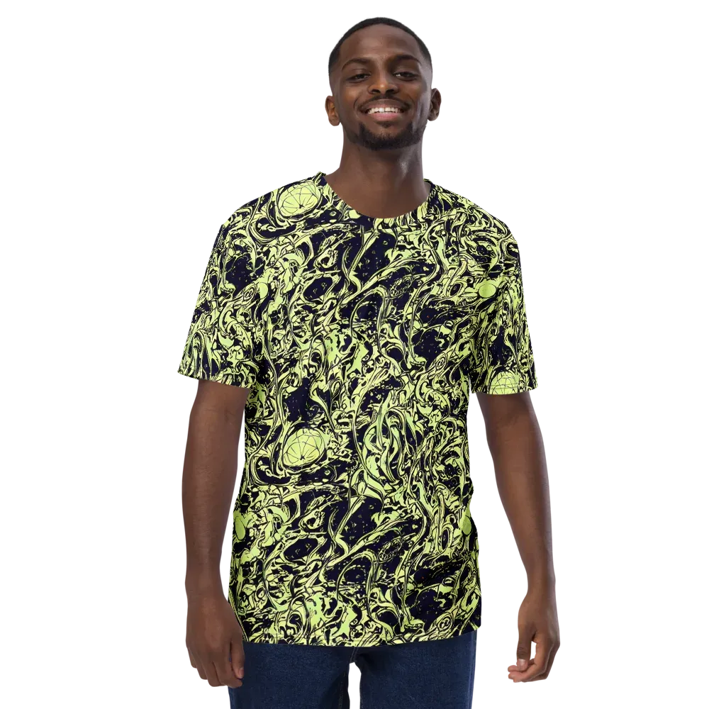 Chartreuse Chaos on Men's Crew Neck T-Shirt — Front