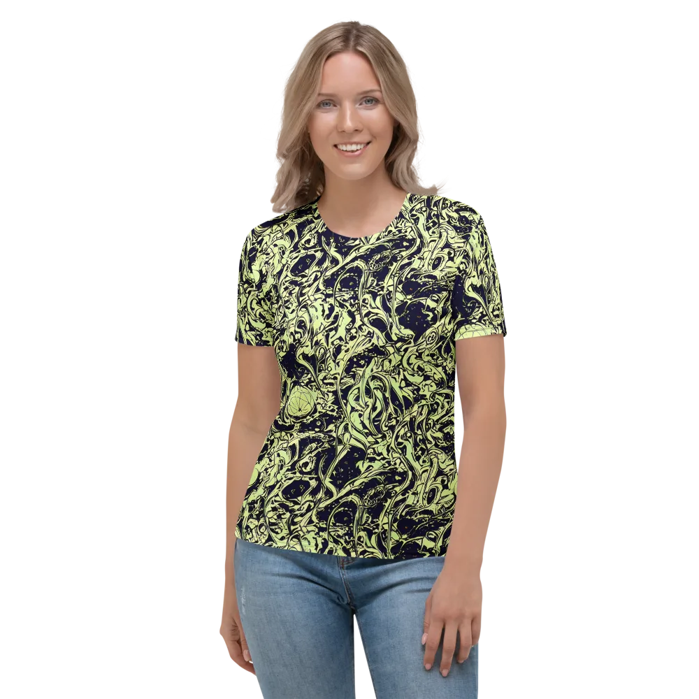 Chartreuse Chaos on Women's Crew Neck T-Shirt — Front