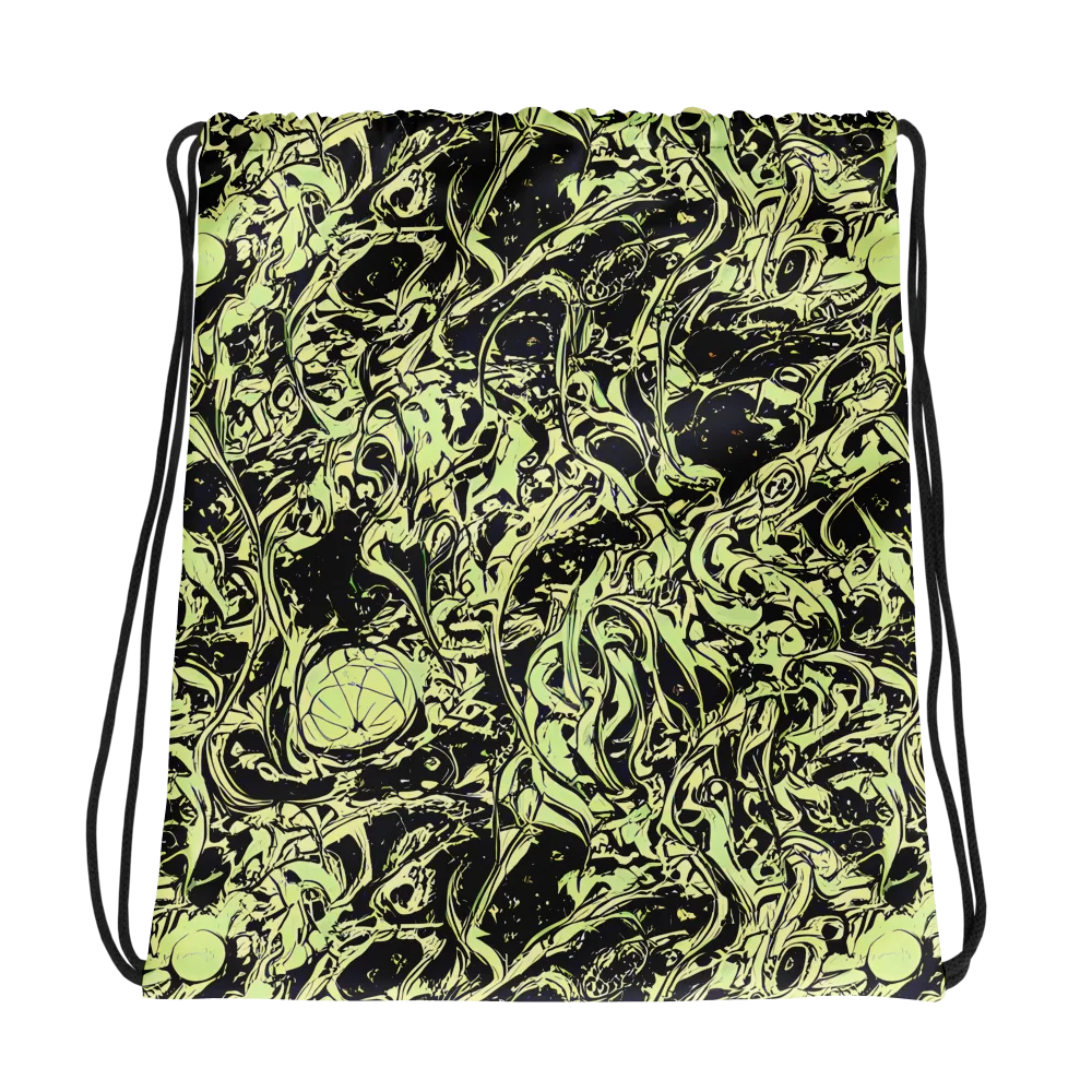 Chartreuse Chaos on Drawstring Bag — Photo