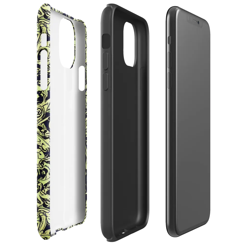 Chartreuse Chaos on Tough Case for iPhone® — Right