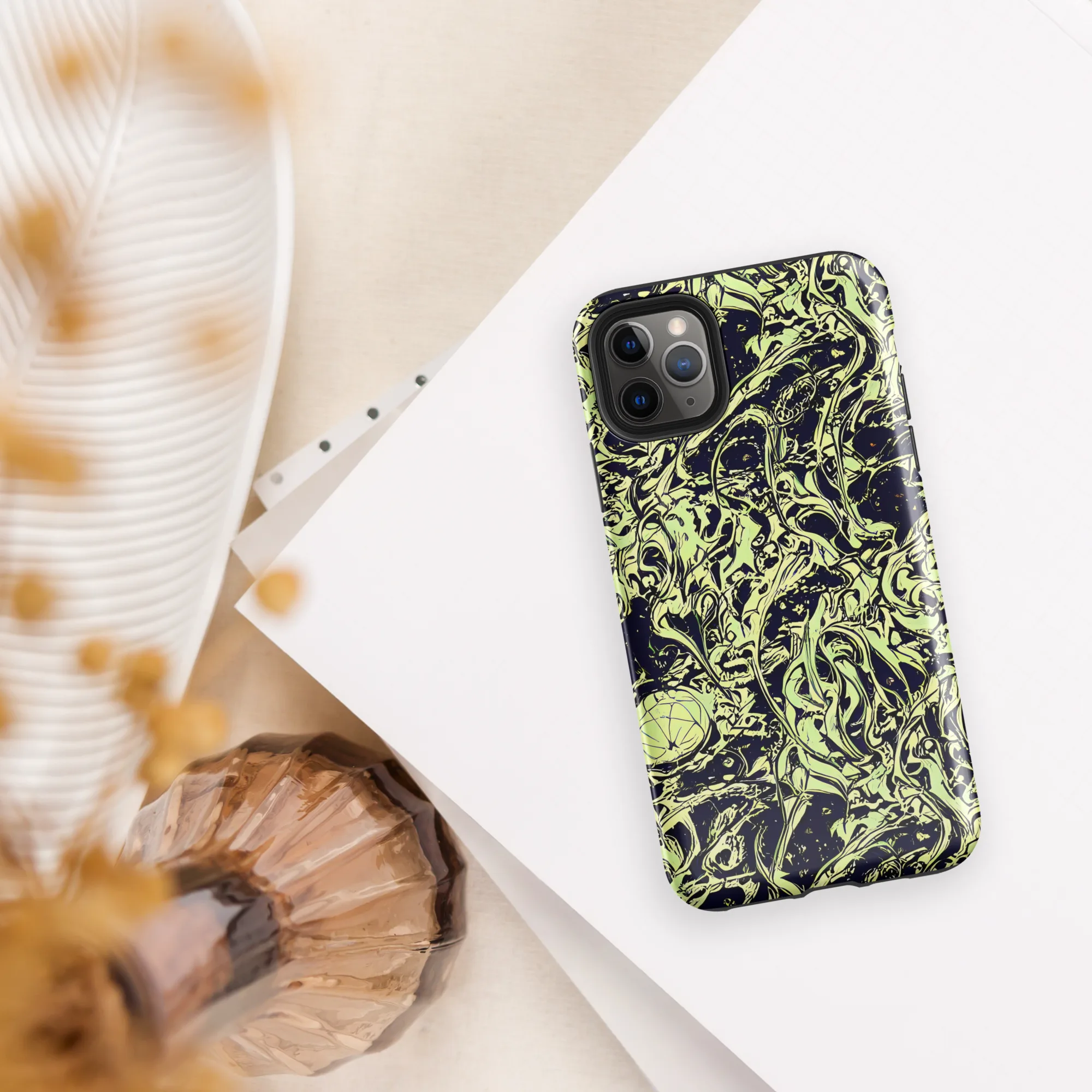 Chartreuse Chaos on Tough Case for iPhone® — Front