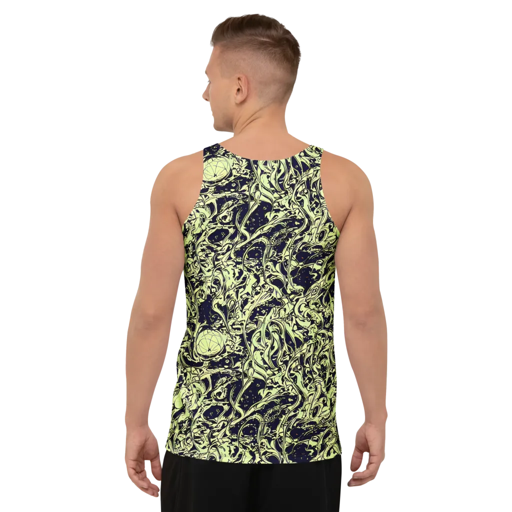 Chartreuse Chaos on Men's Tank Top — Back
