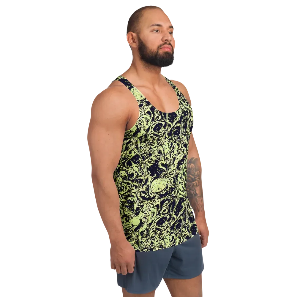 Chartreuse Chaos on Men's Tank Top — Right Front