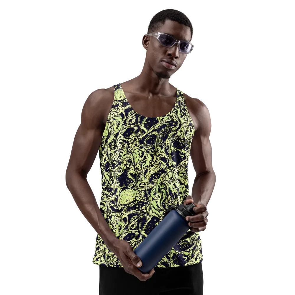 Chartreuse Chaos on Men's Tank Top — Front