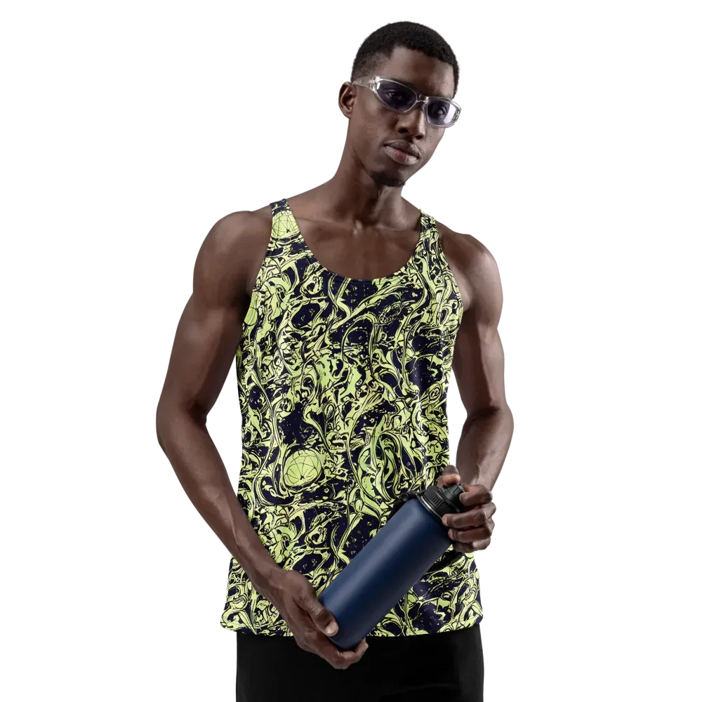 Chartreuse Chaos on Men's Tank Top — Front