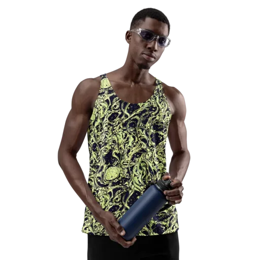 Chartreuse Chaos on a Men's Tank Top