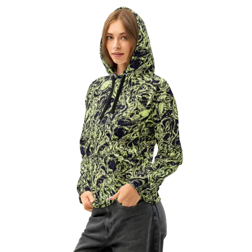 Chartreuse Chaos on a Cotton Hoodie