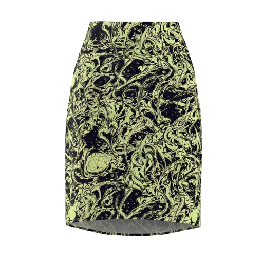 Chartreuse Chaos on a Pencil Skirt