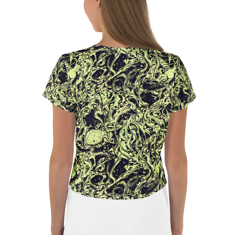 Chartreuse Chaos on Crop Tee — Back