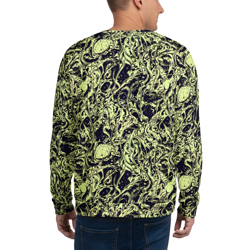 Chartreuse Chaos on Sweatshirt — Back
