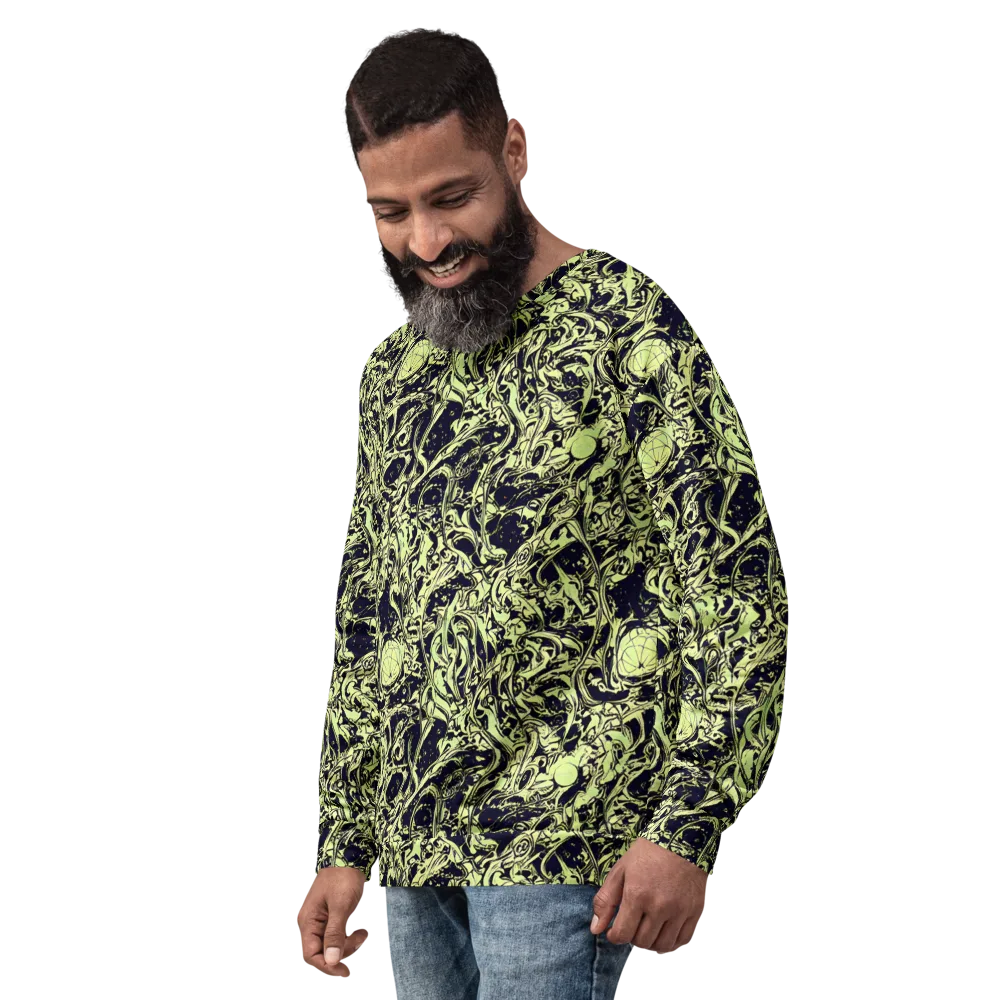 Chartreuse Chaos on Sweatshirt — Left Front