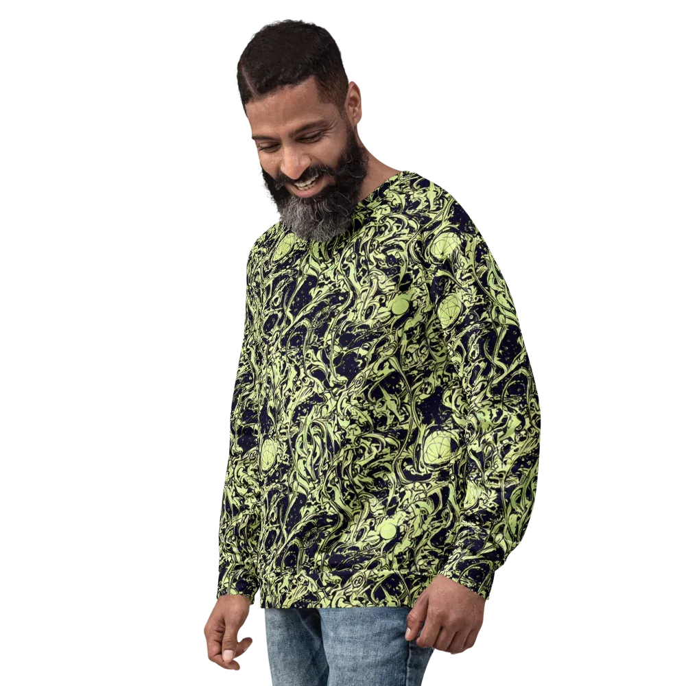 Chartreuse Chaos on Sweatshirt — Left Front