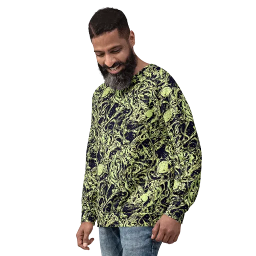 Chartreuse Chaos on a Sweatshirt
