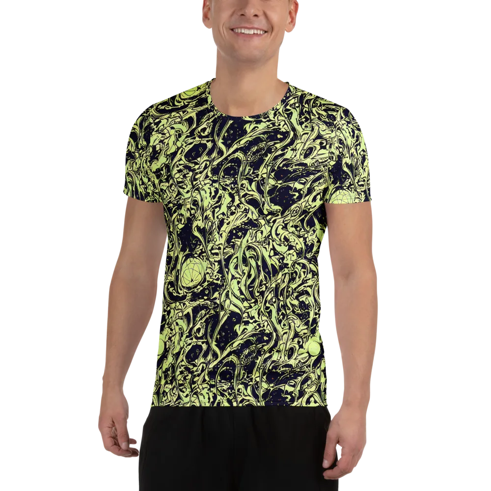 Chartreuse Chaos on Men's Athletic T-Shirt — Front