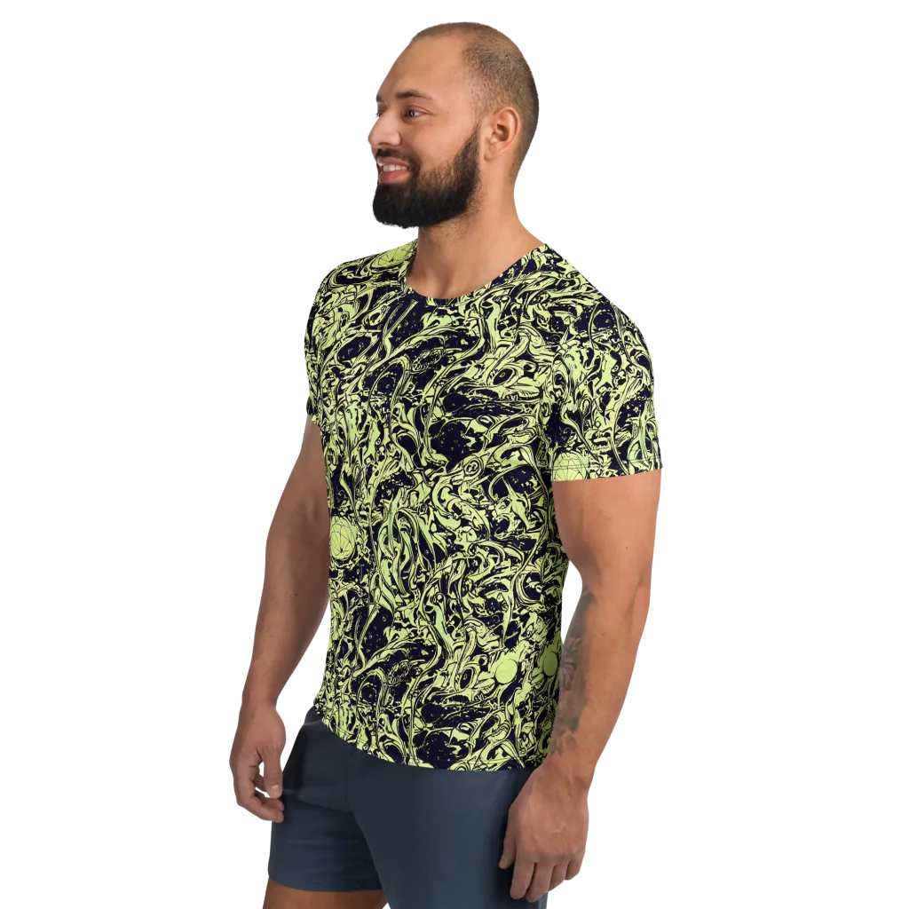 Chartreuse Chaos on Men's Athletic T-Shirt — Left