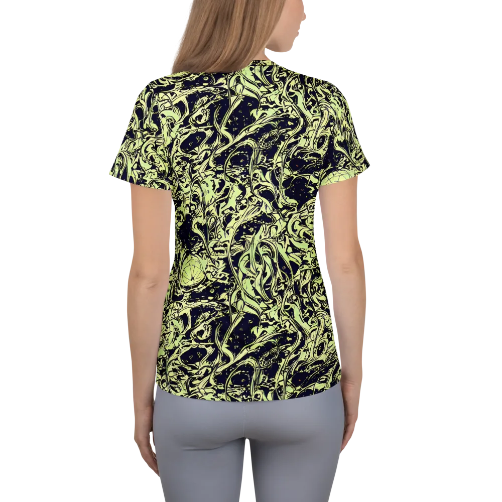 Chartreuse Chaos on Women's Athletic T-Shirt — Back
