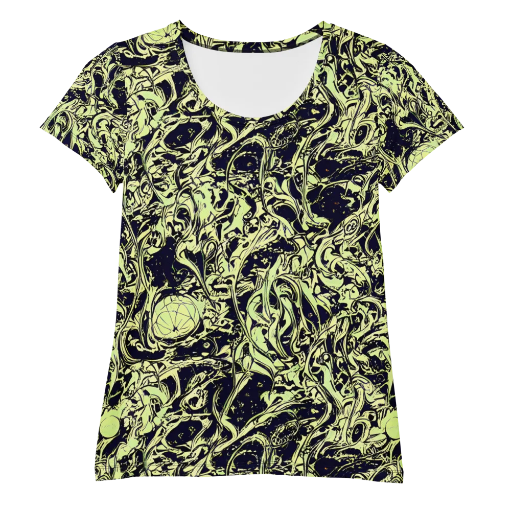Chartreuse Chaos on Women's Athletic T-Shirt — Front