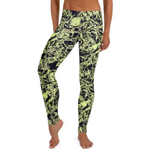 Chartreuse Chaos on a Leggings
