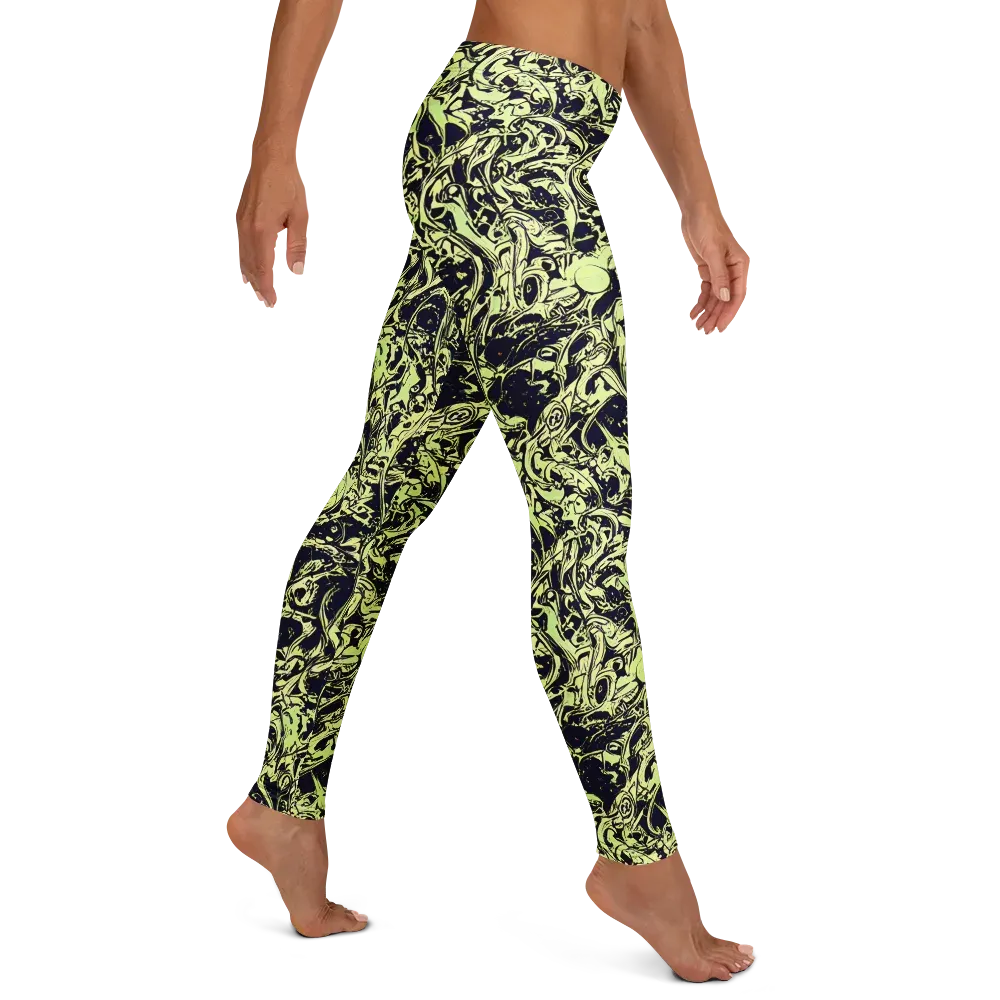 Chartreuse Chaos on Leggings — Right