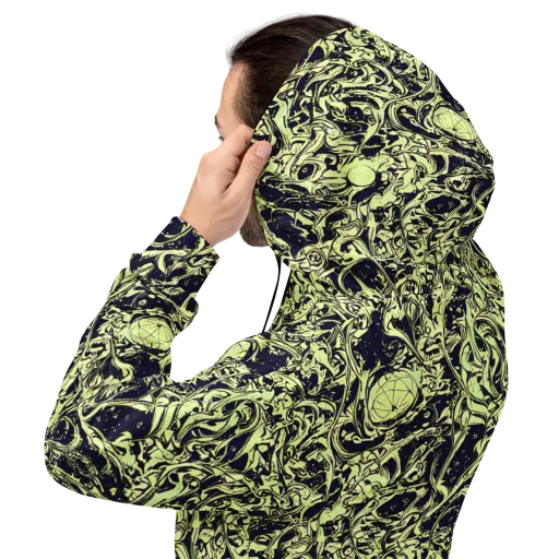 Chartreuse Chaos on a Hoodie