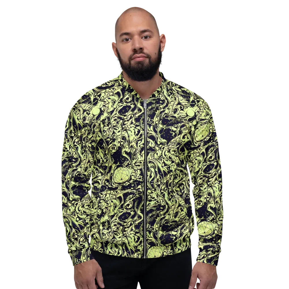 Chartreuse Chaos on Bomber Jacket — Front
