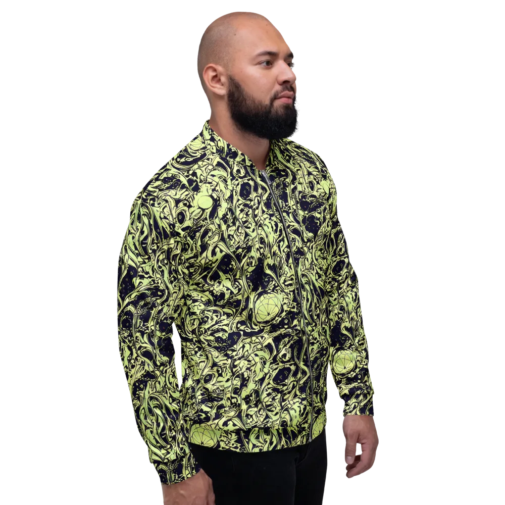 Chartreuse Chaos on Bomber Jacket — Right