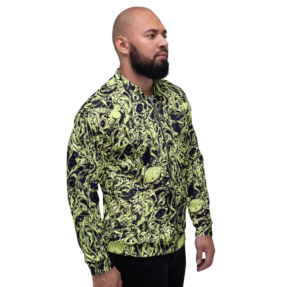 Chartreuse Chaos on Bomber Jacket — Right