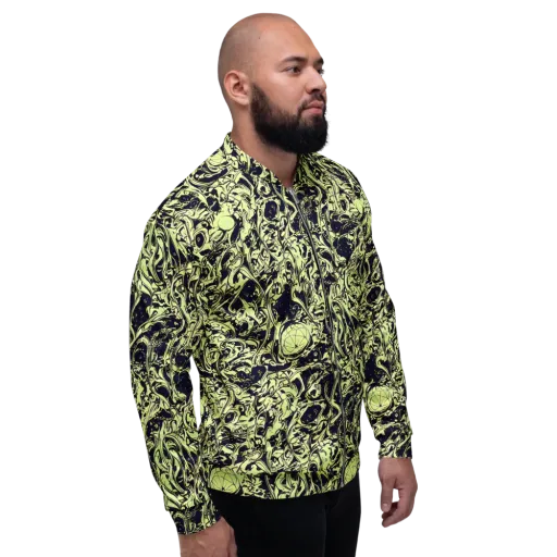 Chartreuse Chaos on a Bomber Jacket