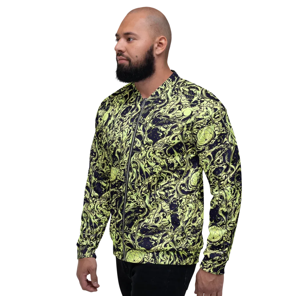 Chartreuse Chaos on Bomber Jacket — Left