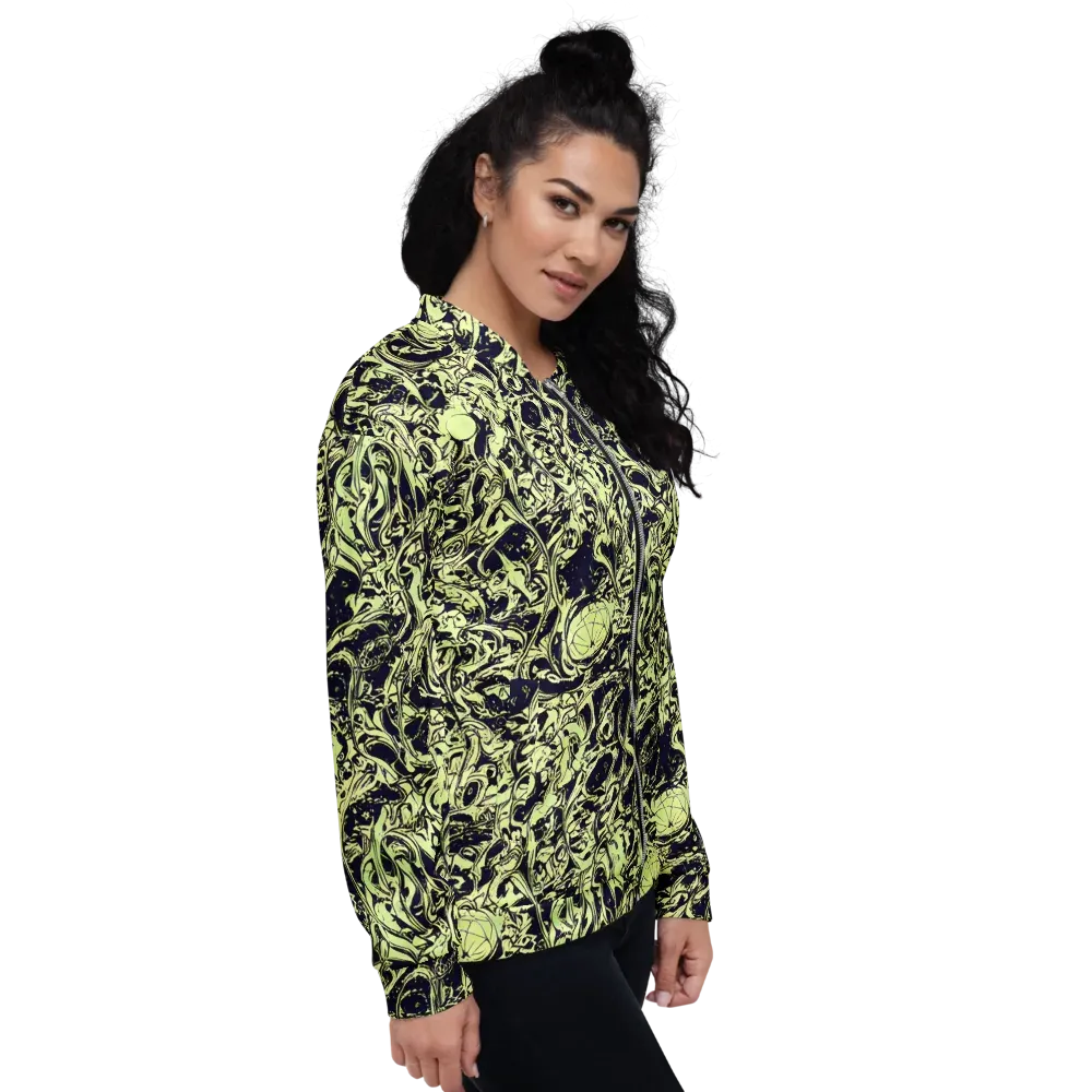 Chartreuse Chaos on Bomber Jacket — Right