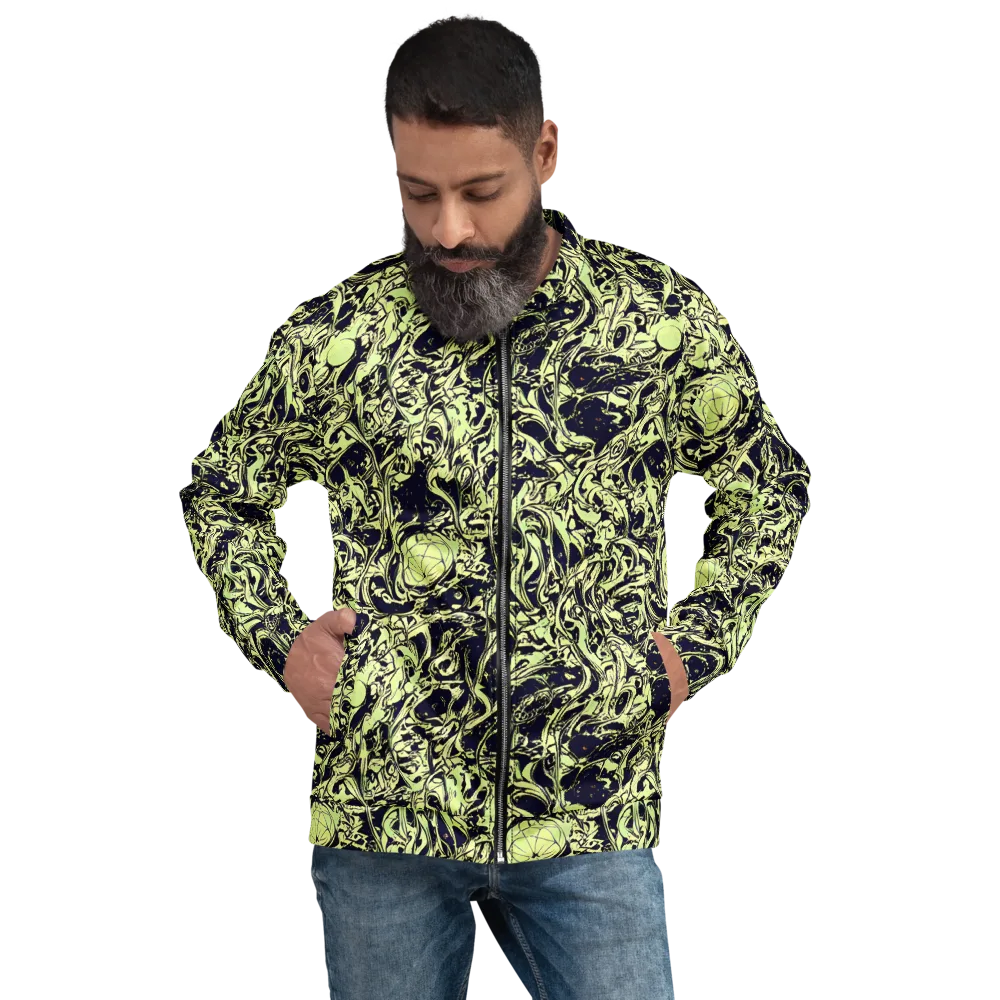 Chartreuse Chaos on Bomber Jacket — Front