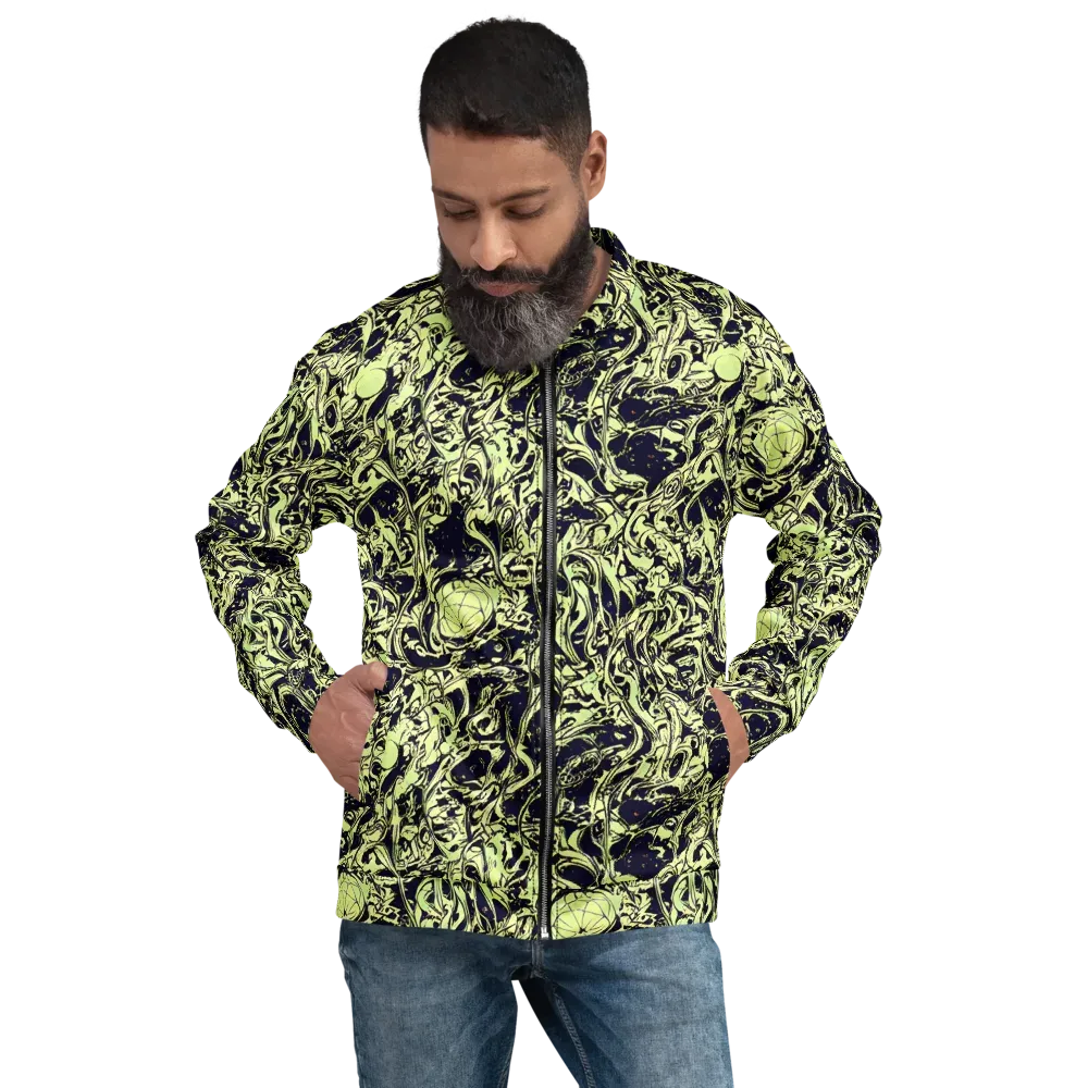 Chartreuse Chaos on Bomber Jacket — Front