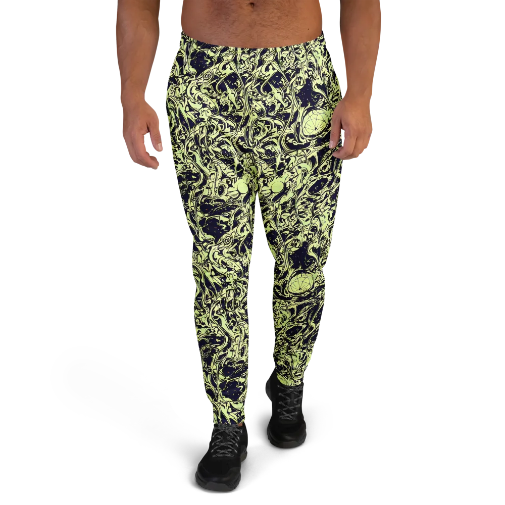 Chartreuse Chaos on Men's Joggers — Front