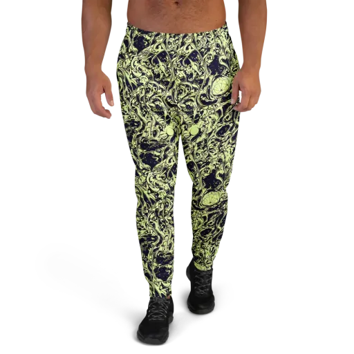 Chartreuse Chaos on a Men's Joggers