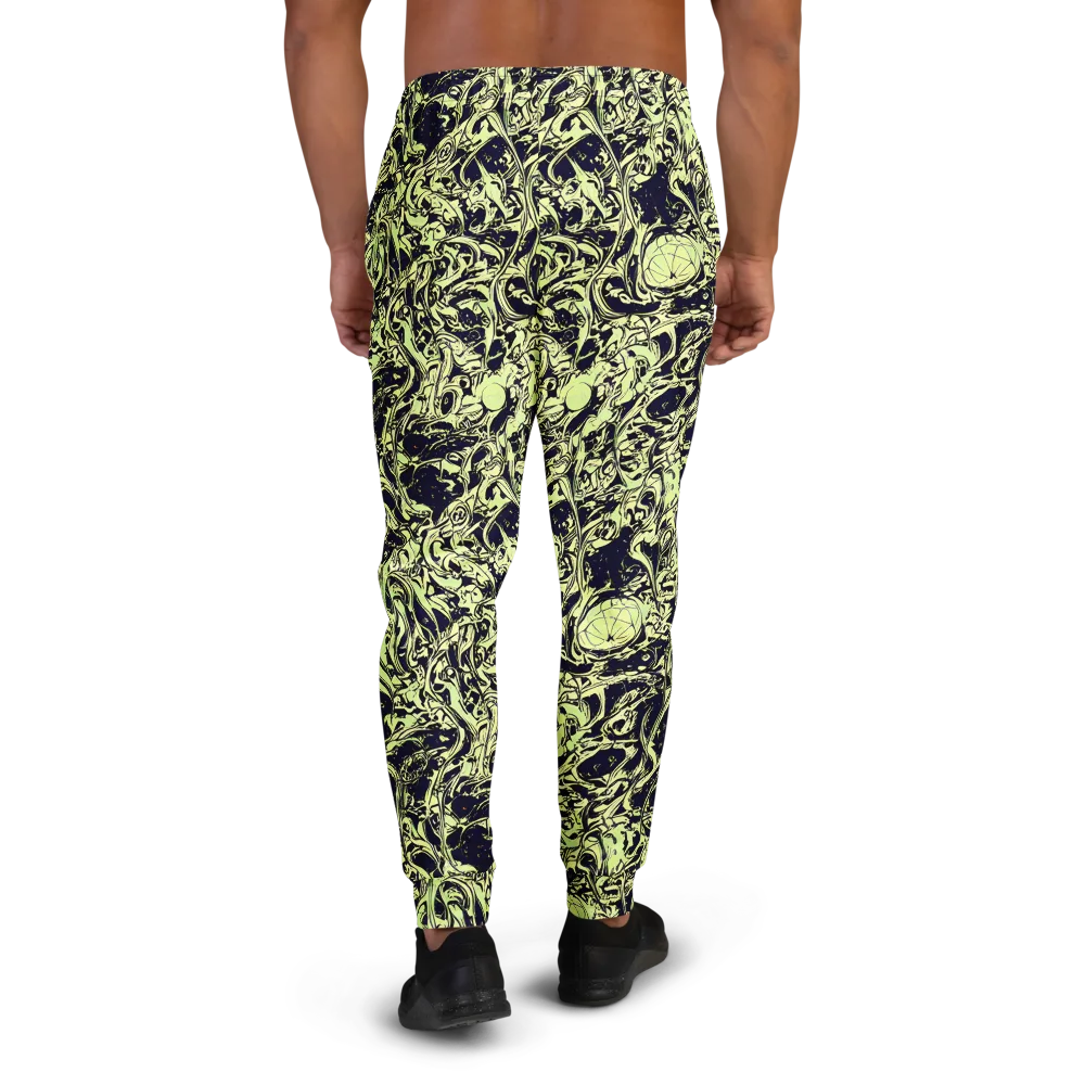 Chartreuse Chaos on Men's Joggers — Back