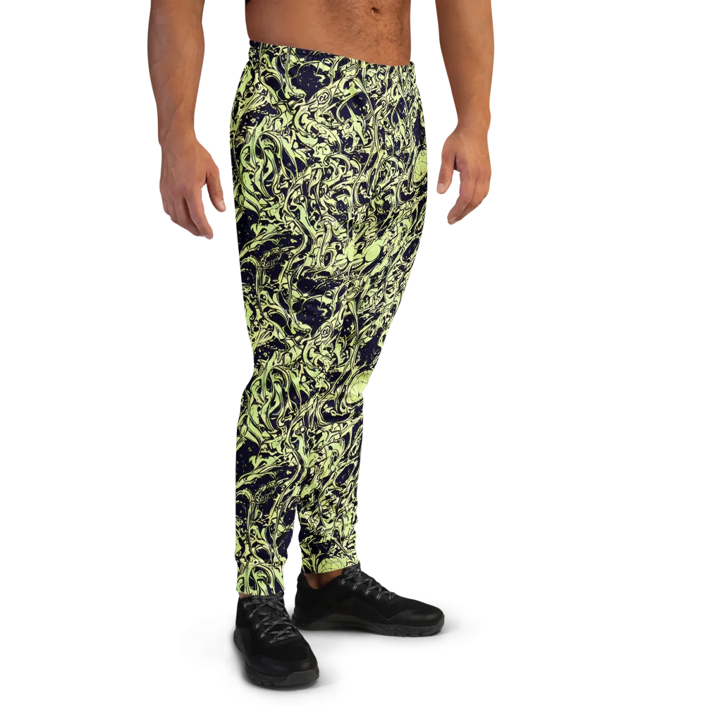 Chartreuse Chaos on Men's Joggers — Right
