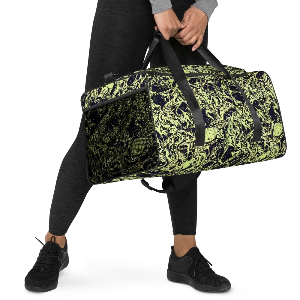 Chartreuse Chaos on Duffle Bag — Right Front
