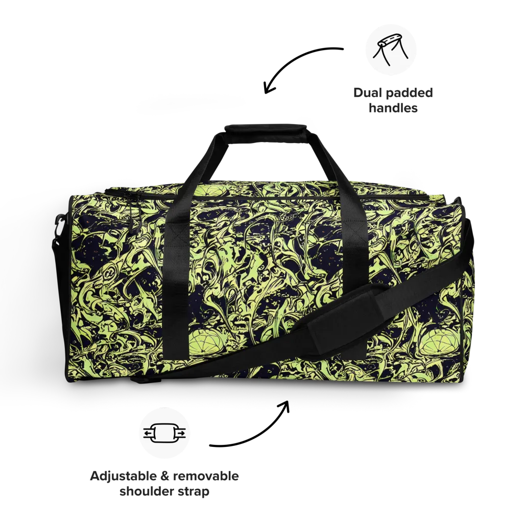 Chartreuse Chaos on Duffle Bag — Front