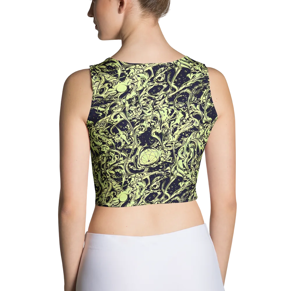 Chartreuse Chaos on Crop Top — Back