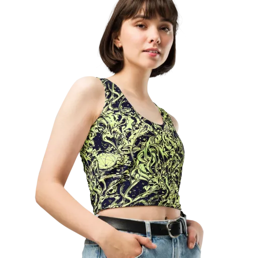 Chartreuse Chaos on a Crop Top