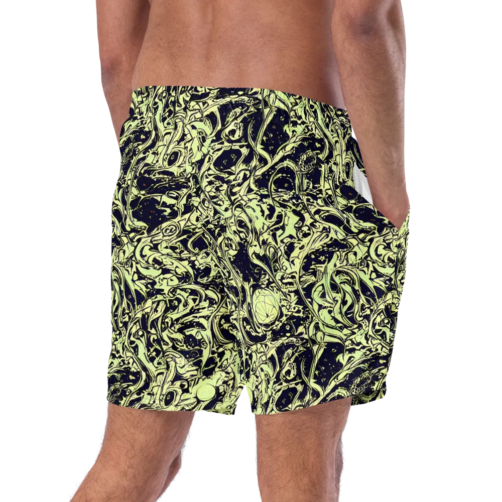 Chartreuse Chaos on Swim Trunks — Right Back