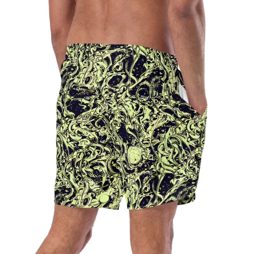 Chartreuse Chaos on a Swim Trunks