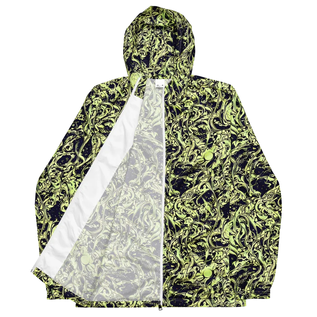 Chartreuse Chaos on Men's Windbreaker — Front