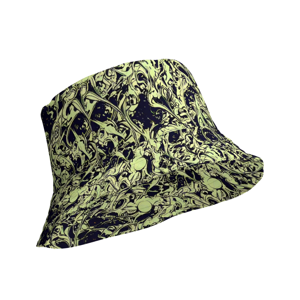 Chartreuse Chaos on Reversible Bucket Hat — Product details Outside