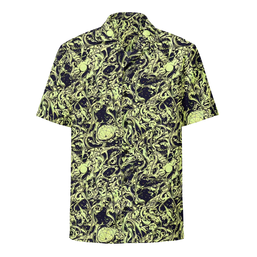 Chartreuse Chaos on Button Shirt — Front