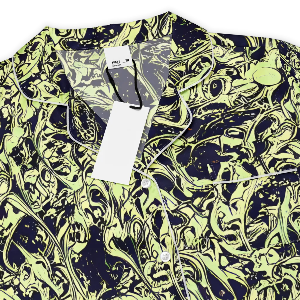 Chartreuse Chaos on Women's Short Sleeve Pajama Top — Product details
