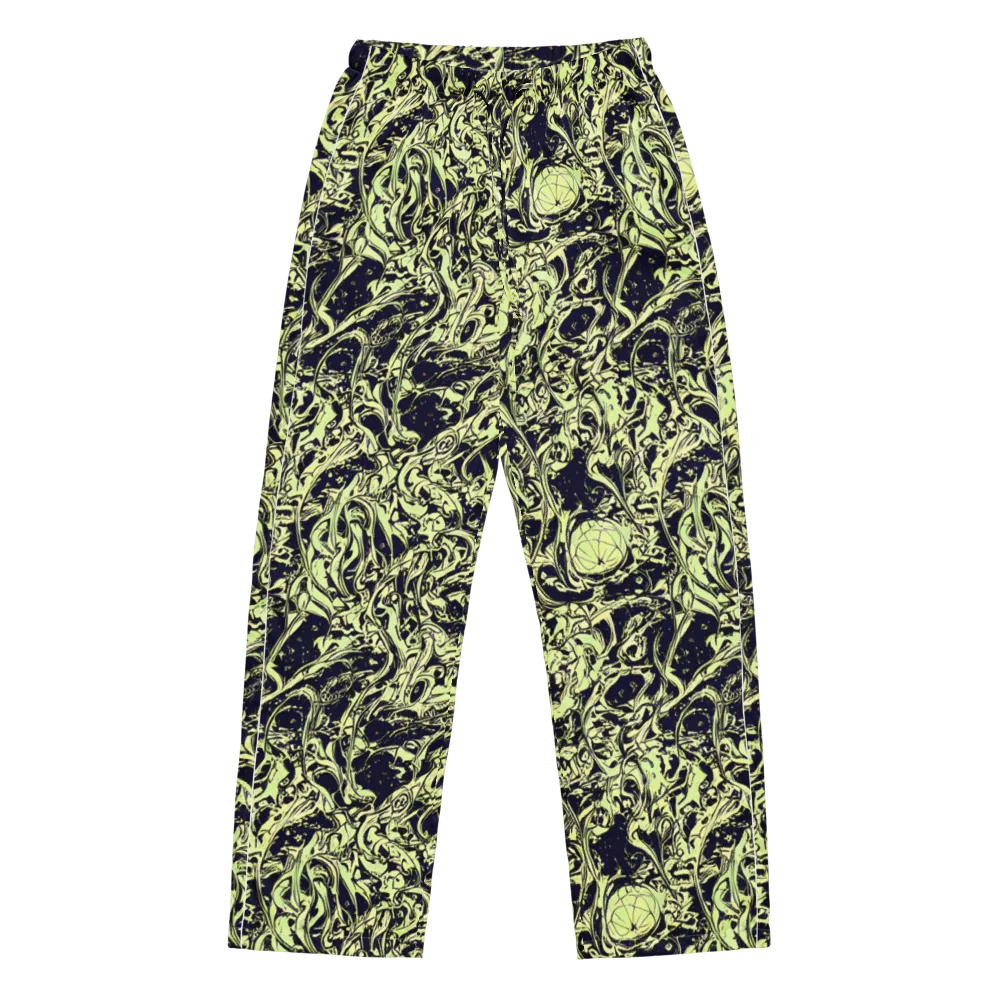 Chartreuse Chaos on Women's Pajama Pants — Front